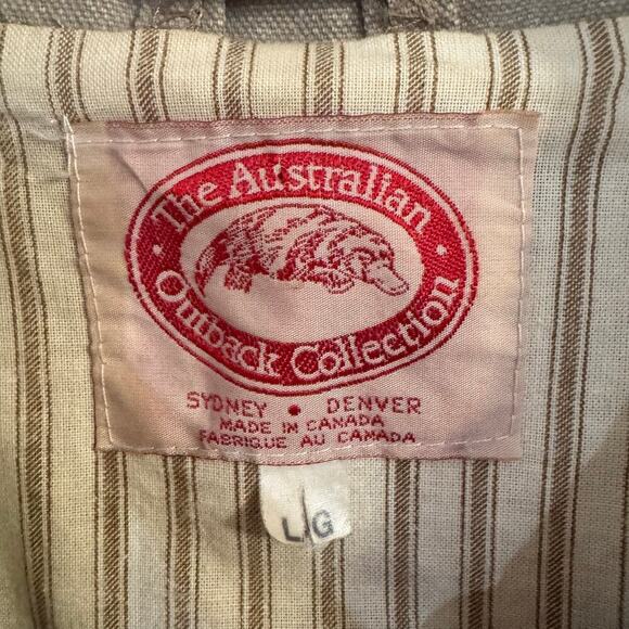 Vintage AUSTRALIAN OUTBACK COLLECTION Classic Canvas Duster Long Coat Beige LG - Picture 8 of 9
